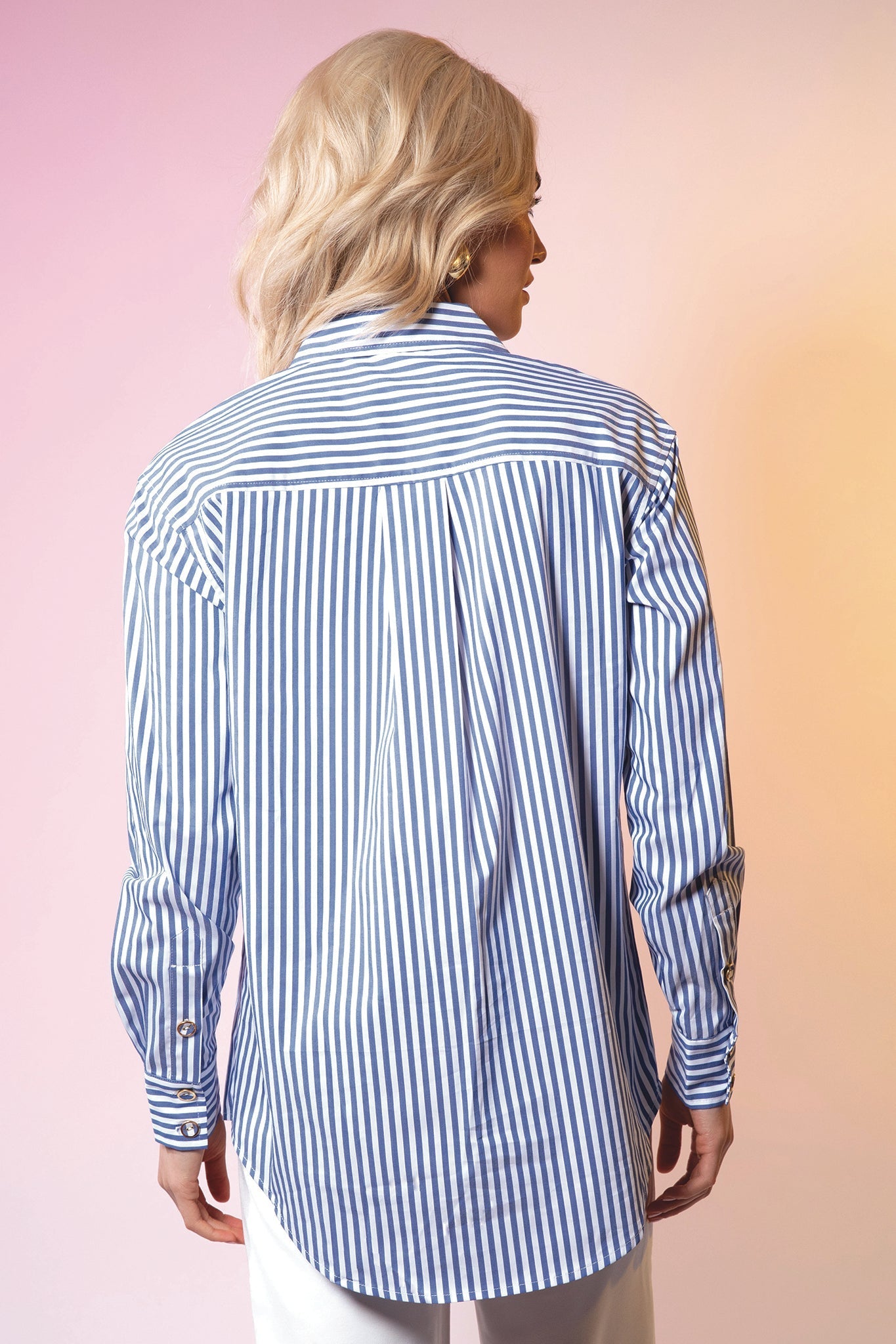 Classic Shirt Cobalt Stripe (with Personalised Monogram) - LEDORÉ