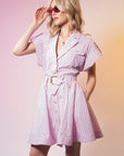 LeDoré Brigitte Shirt Dress Pink Stripe - LEDORÉ