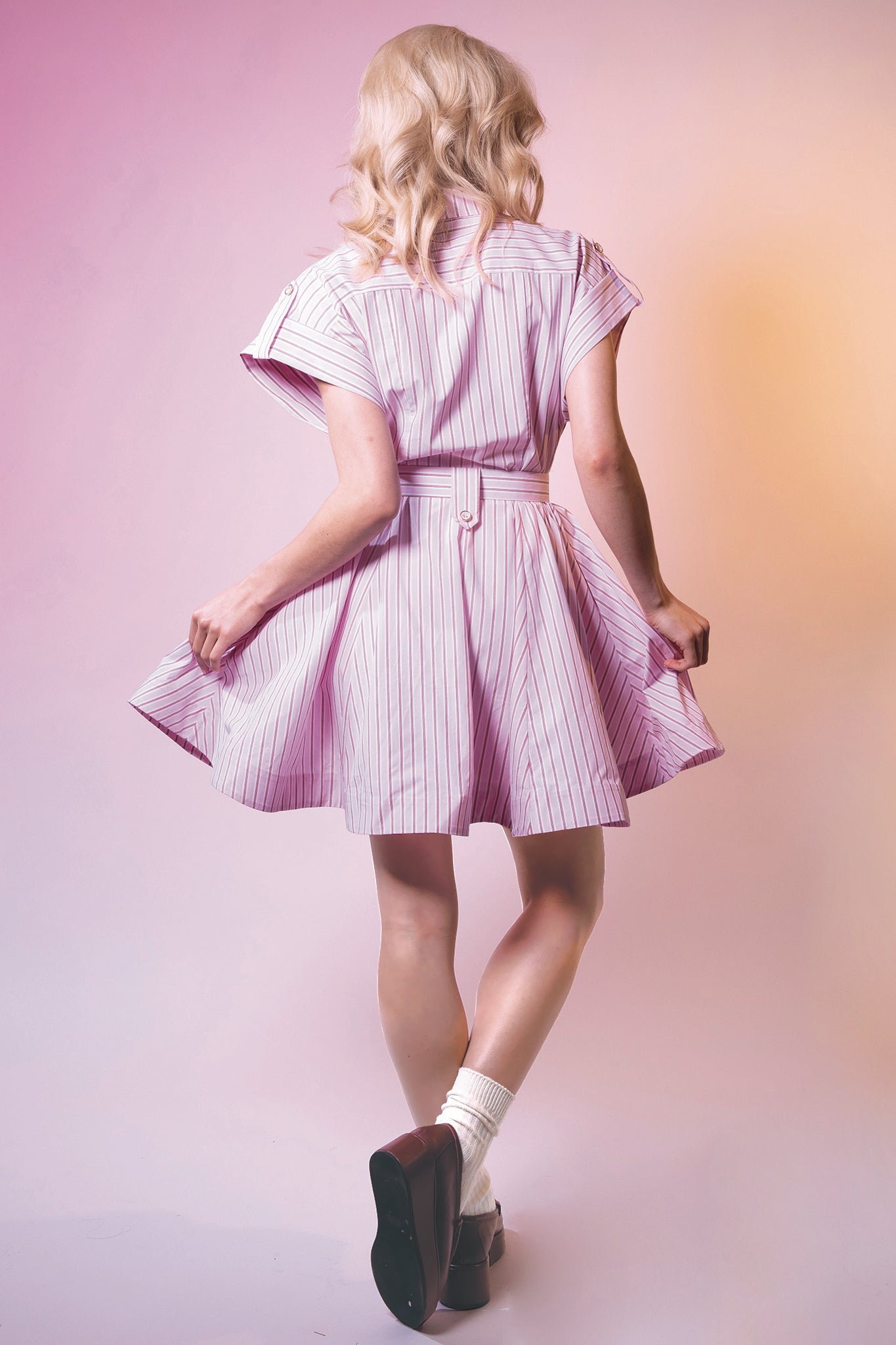 LeDoré Brigitte Shirt Dress Pink Stripe - LEDORÉ