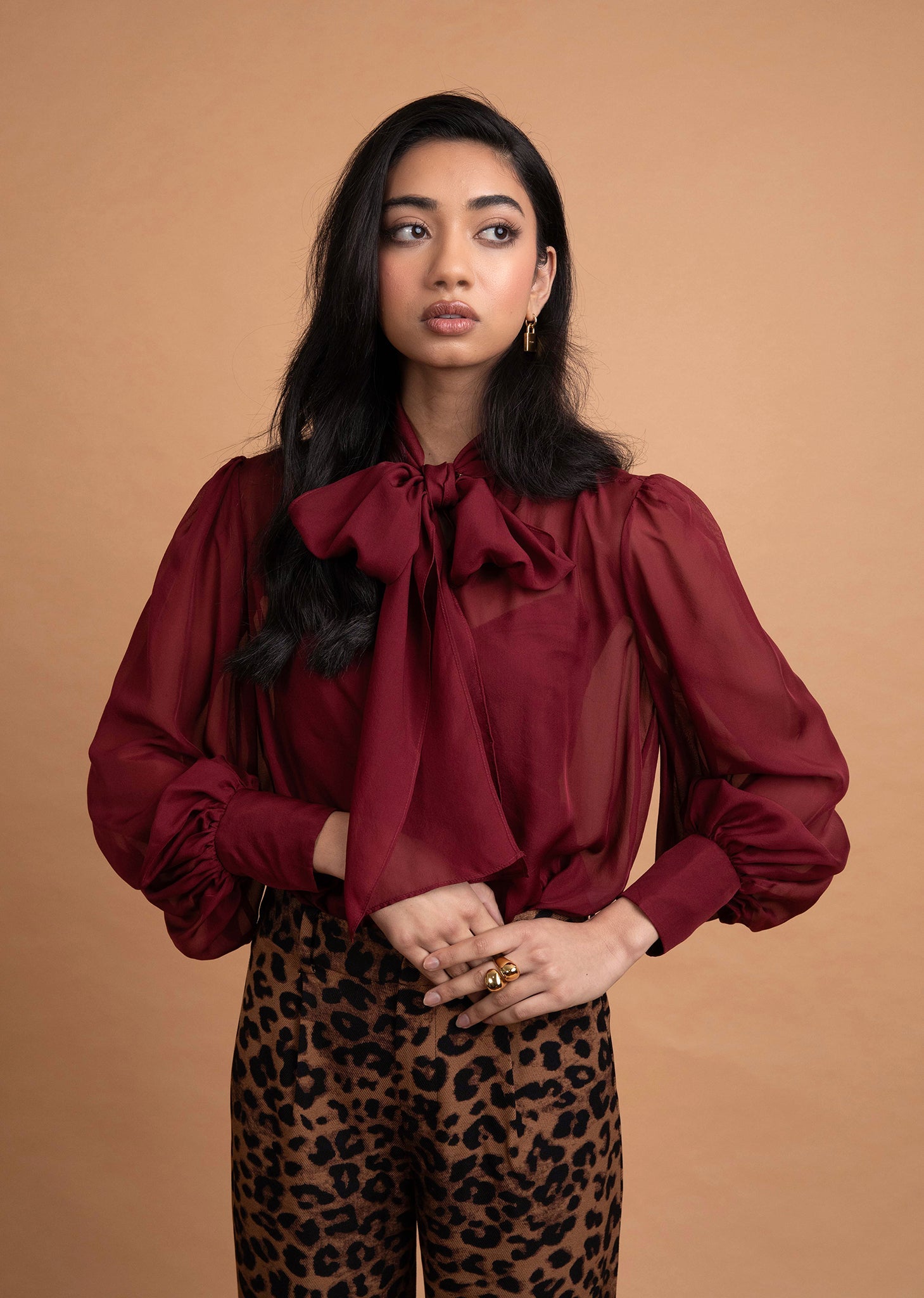 Ruffle bow blouse online