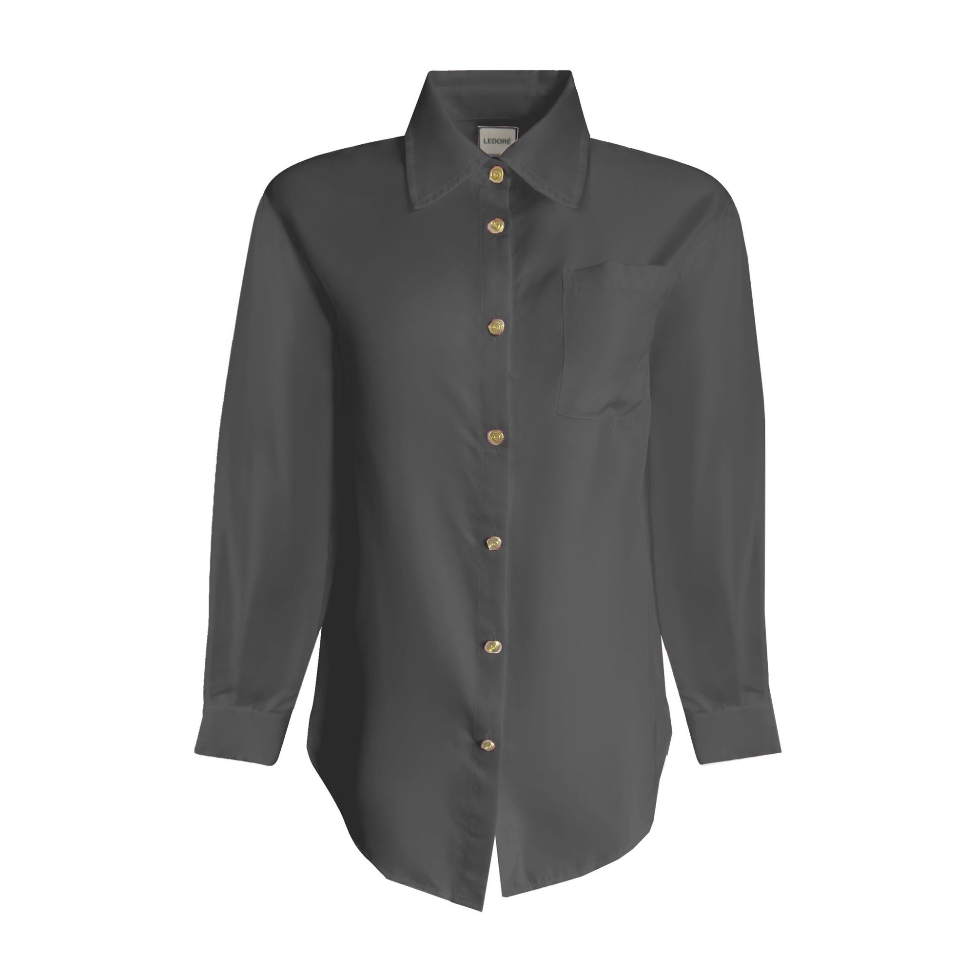 LeDoré Koru Shirt Black Silk Twill - LEDORÉ