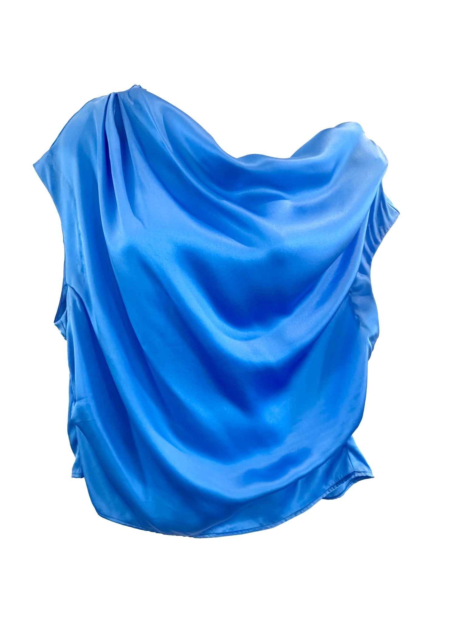 LeDoré Venetia Drape Top Azure Silk - LEDORÉ